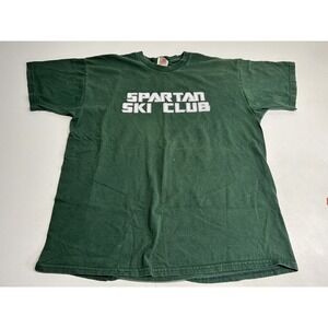 Y2K Michigan State Spartans Ski Club T-Shirt Green Size XL Transformers